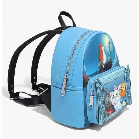 Loungefly Disney Aristocats Mini Backpack Glow In The Dark Scenes Characters Bag - Picture 2 of 5